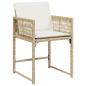 Preview: 5-teiliges Garten-Dining-Set mit Kissen Beige Poly-Rattan