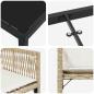 Preview: 5-teiliges Garten-Dining-Set mit Kissen Beige Poly-Rattan