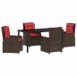 Preview: 5-teilige Garten-Essgruppe Braun Poly Rattan