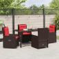 Preview: 5-teilige Garten-Essgruppe Braun Poly Rattan