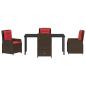 Preview: 5-teilige Garten-Essgruppe Braun Poly Rattan