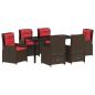 Preview: 7-teiliges Garten-Esszimmer-Set Braun Poly-Rattan