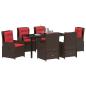 Preview: 7-teiliges Garten-Esszimmer-Set Braun Poly-Rattan