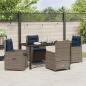 Preview: 5-teiliges Garten-Esstisch-Set Graues Poly-Rattan