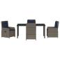 Preview: 5-teiliges Garten-Esstisch-Set Graues Poly-Rattan