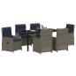 Preview: 7-teiliges Garten-Ess-Set Grau Poly-Rattan