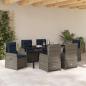 Preview: 7-teiliges Garten-Ess-Set Grau Poly-Rattan