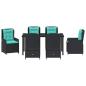 Preview: 7-teiliges Garten-Dining-Set Schwarz Poly-Rattan