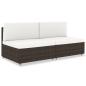 Preview: ARDEBO.de - Modulares 2-Sitzer-Sofa Poly Rattan Braun