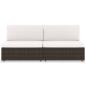 Preview: Modulares 2-Sitzer-Sofa Poly Rattan Braun