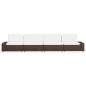 Preview: 4-tlg. Garten-Lounge-Set Poly Rattan Braun
