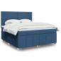 Preview: ARDEBO.de - Boxspringbett mit Matratze Blau 180x200 cm Stoff