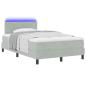 Preview: Boxspringbett mit Matratze Hellgrau Samt
