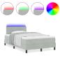 Preview: Boxspringbett mit Matratze Hellgrau Samt