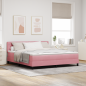 Preview: Boxspringbett mit Matratze Rosa Samt