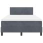 Preview: Boxspringbett mit Kopfteil Dunkelgrau 120 x 190 cm Samt