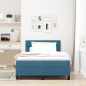 Preview: Boxspringbett mit Matratze Dunkelblau 120x200 cm Samt