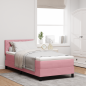 Preview: Boxspringbett mit Matratze Rosa 100x200 cm Samt