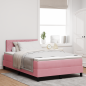 Preview: Boxspringbett mit Matratze Rosa Samt