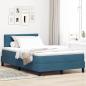 Preview: ARDEBO.de - Boxspringbett mit Matratze Dunkelblau 120x200 cm Samt