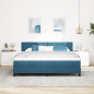 Preview: Boxspringbett mit Matratze Dunkelblau Samt
