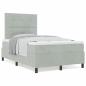 Preview: Boxspringbett mit Matratze Hellgrau Samt