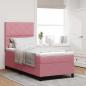 Preview: ARDEBO.de - Boxspringbett mit Matratze Rosa 100x200 cm Samt