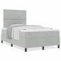Preview: Boxspringbett mit Matratze Hellgrau Samt