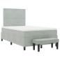 Preview: Boxspringbett mit Matratze & Bank Hellgrau 120x190 cm Samt