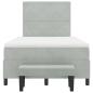Preview: Boxspringbett mit Matratze & Bank Hellgrau 120x190 cm Samt