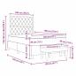 Preview: Boxspringbett mit Matratze & Bank Hellgrau 120x190 cm Samt