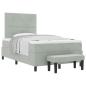 Preview: Boxspringbett mit Matratze & Bank Hellgrau 120x190 cm Samt