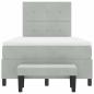 Preview: Boxspringbett mit Matratze & Bank Hellgrau 120x190 cm Samt