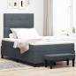 Preview: ARDEBO.de - Boxspringbett mit Matratze & Bank Dunkelgrau 120x190 cm Samt