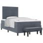 Preview: Boxspringbett mit Matratze & Bank Dunkelgrau 120x190 cm Samt