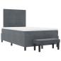 Preview: Boxspringbett mit Matratze & Bank Dunkelgrau 120x190 cm Samt
