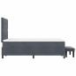 Preview: Boxspringbett mit Matratze & Bank Dunkelgrau 120x190 cm Samt