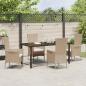 Preview: 5-teiliges Garten-Essbereich-Set mit Kissen Beige Poly-Rattan