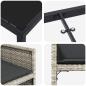 Preview: 5-teiliges Garten Esstisch Set mit Polstern Hellgrau Poly-Rattan