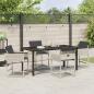 Preview: 5-teilige Garten-Essgruppe mit Kissen Hellgraues Poly-Rattan
