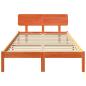 Preview: Bettgestell mit Kopfteil Wax Brown 135x190 cm Massivholz Kiefer