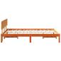 Preview: Bettgestell mit Kopfteil Wax Brown 135x190 cm Massivholz Kiefer