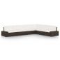 Preview: ARDEBO.de - 6-tlg. Garten-Lounge-Set mit Kissen Braun Poly Rattan