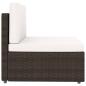 Preview: 6-tlg. Garten-Lounge-Set mit Kissen Braun Poly Rattan