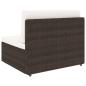 Preview: 6-tlg. Garten-Lounge-Set mit Kissen Braun Poly Rattan