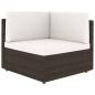 Preview: 6-tlg. Garten-Lounge-Set mit Kissen Braun Poly Rattan