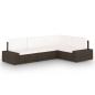 Preview: ARDEBO.de - 4-tlg. Garten-Lounge-Set mit Kissen Braun Poly Rattan