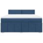 Preview: Boxspringbett mit Matratze Blau 180x200 cm Stoff