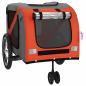 Preview: Fahrradanhänger Hunde Orange und Grau Oxford-Gewebe und Eisen