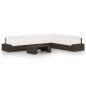 Preview: ARDEBO.de - 7-tlg. Garten-Lounge-Set mit Kissen Braun Poly Rattan